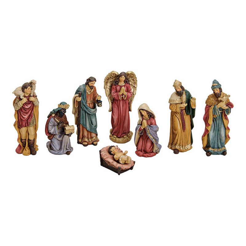 Foto van Set van 8x stuks kerststal beelden/kerstbeelden 5 tot 16 cm - kerststallen