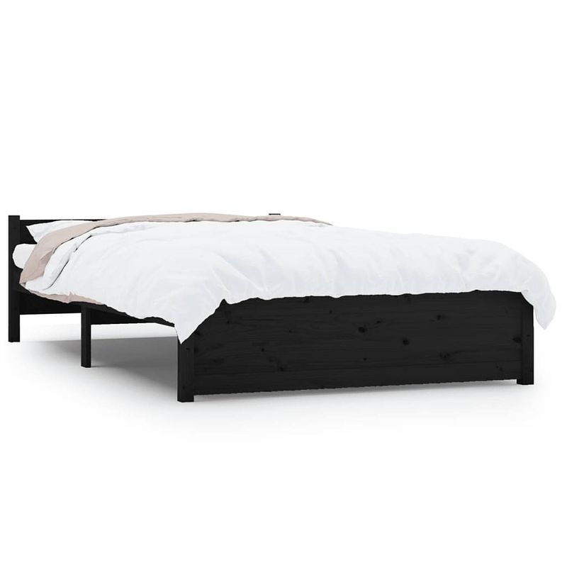 Foto van Vidaxl bedframe massief hout zwart 120x200 cm