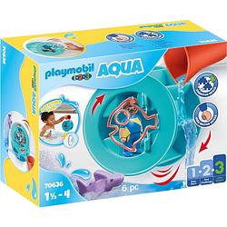 Foto van Playmobil 1.2.3 aqua - waterwervelrad met babyhaai 70636