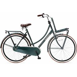 Foto van Popal transportfiets dames daily dutch basic 28 inch 50 cm dames terugtraprem donkergroen