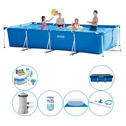 Foto van Intex frame pool rechthoekig 450x220x84 cm - zwembad combi deal