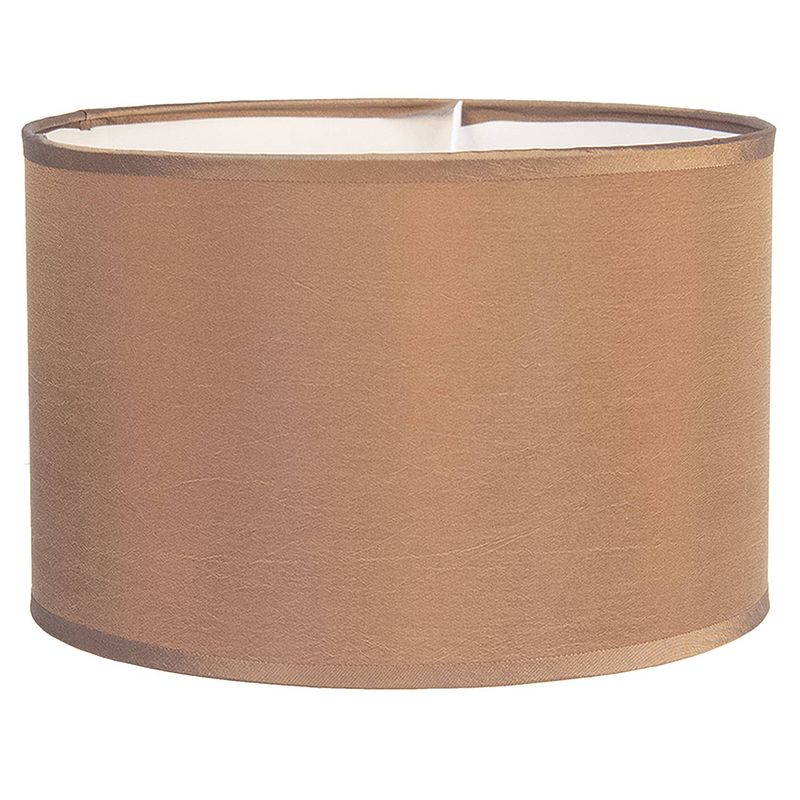 Foto van Haes deco - lampenkap - modern chic - lichtbruin rond - formaat ø 46x28 cm, voor fitting e27 - tafellamp, hanglamp