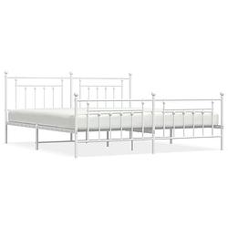 Foto van The living store bedframe classic - metalen - wit - 207 x 198 x 97 cm - robuuste constructie