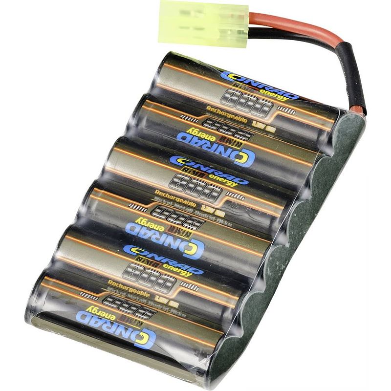 Foto van Conrad energy nimh accupack 7.2 v 800 mah aantal cellen: 6 side by side mini-tamiya-stekker