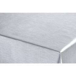 Foto van Luxe kerst tafelzeil/tafelkleed zilveren metallic look 140 x 220 cm - tafellakens
