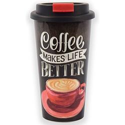 Foto van Travel mug - 450 ml - koffiebeker to go - mok koffie of thee reisbeker, koffiebeker - coffee to go beker - cruising trav