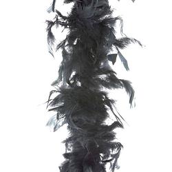 Foto van Boa kerstslinger veren zwart 200 cm kerstversiering - kerstslingers