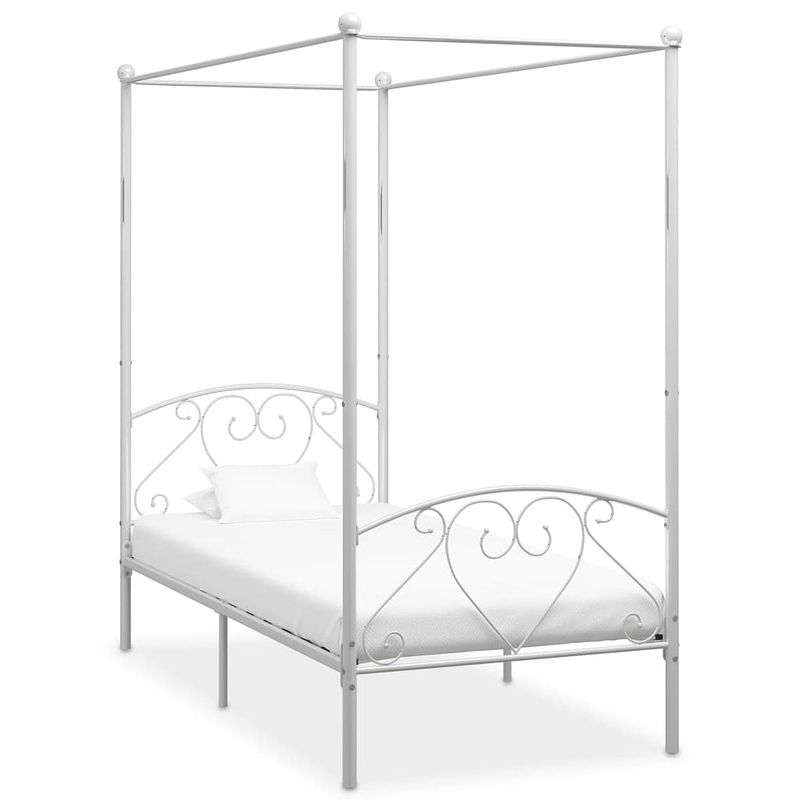 Foto van Vidaxl hemelbedframe metaal wit 90x200 cm