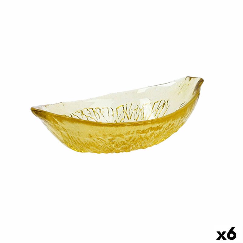 Foto van Kom quid acid citroen 15,5 x 11,5 x 4,5 cm geel glas (6 stuks)