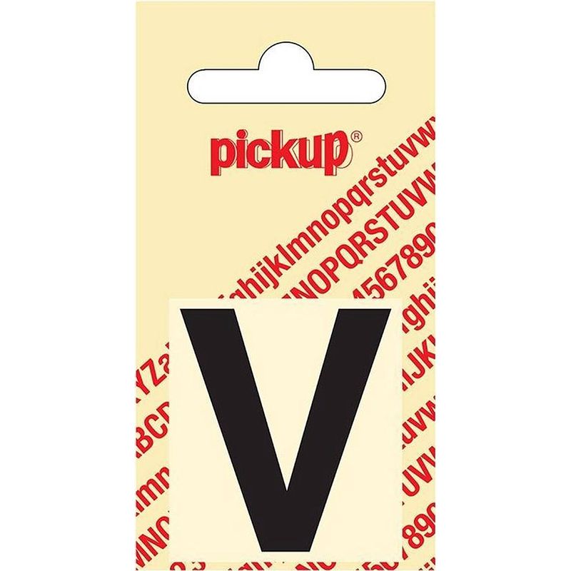 Foto van Plakletter helvetica 40 mm sticker zwarte letter v