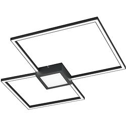 Foto van Led plafondlamp - trion hydro - 28w - warm wit 3000k - dimbaar - vierkant - mat zwart - aluminium