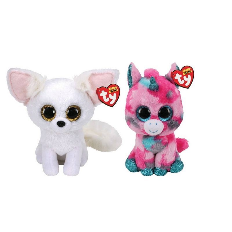 Foto van Ty - knuffel - beanie boo's - gumball unicorn & phoenix fox