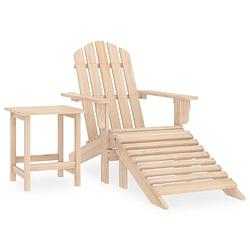 Foto van Vidaxl tuinstoel adirondack met voetenbank en tafel massief vurenhout