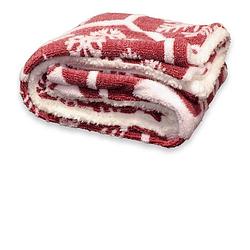 Foto van Unique living jul fleece plaid - fleece polyester - 150x200 cm - red