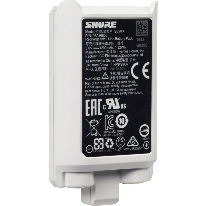 Foto van Shure sb903 oplaadbare lithium-ion batterij