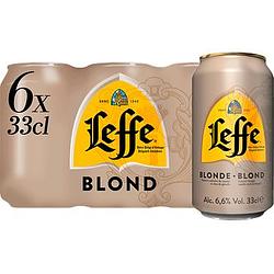 Foto van Leffe blond belgisch abdijbier blik 6 x 330ml bij jumbo