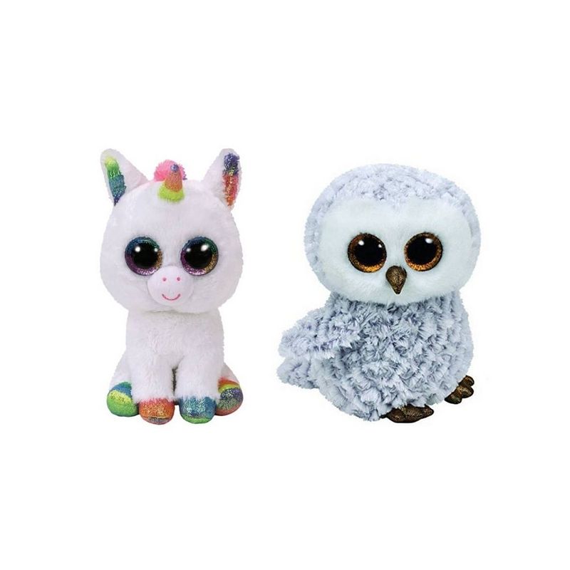 Foto van Ty - knuffel - beanie boo's - pixy unicorn & owlette owl