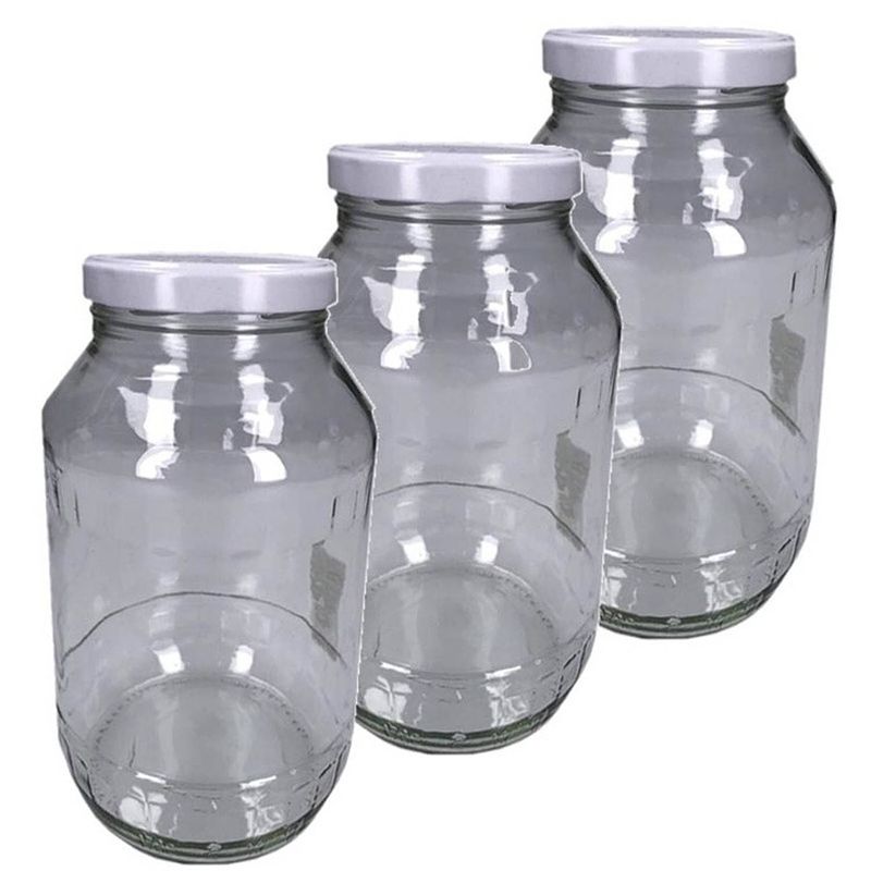 Foto van 3x luchtdichte weckpot transparant glas 1700 ml - weckpotten