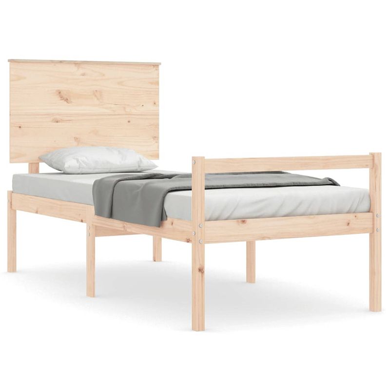 Foto van The living store bedframe - grenenhout - 205.5 x 95.5 x 82.5 cm - multiplex lattenbodem