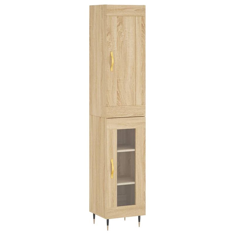 Foto van Vidaxl hoge kast 34,5x34x180 cm bewerkt hout sonoma eikenkleurig