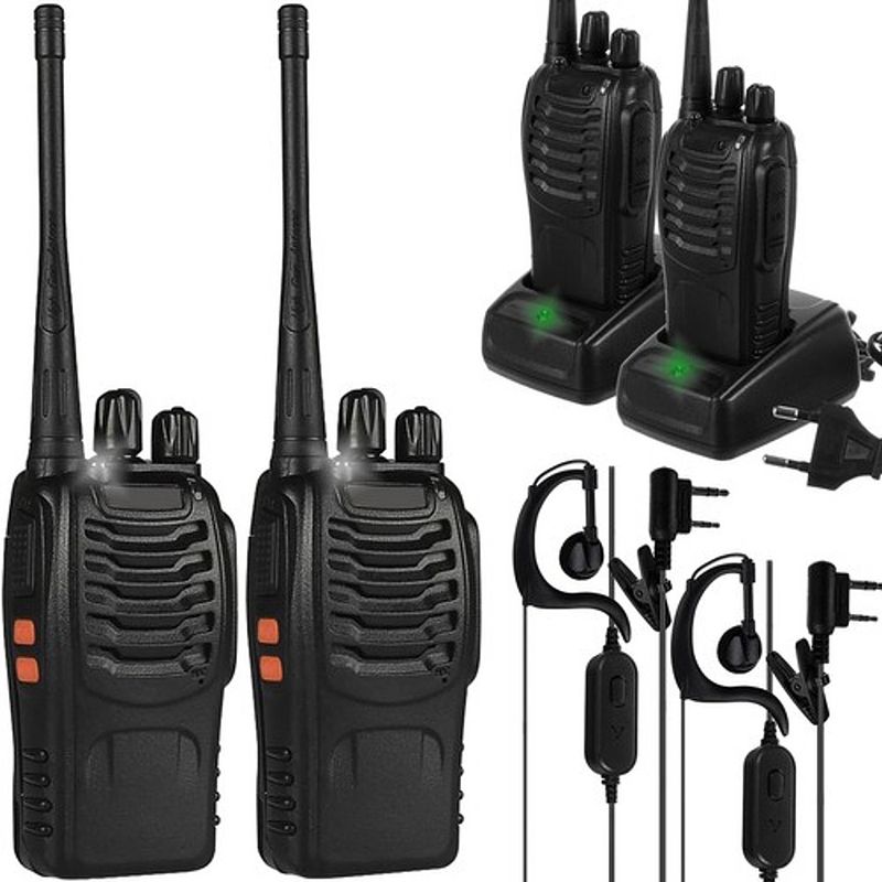 Foto van Set van 2 walkie talkies met een bereik van 5 km zwart