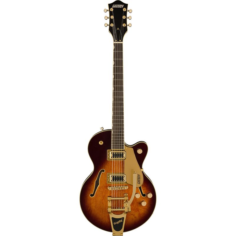 Foto van Gretsch g5655tg electromatic center block jr. single-cut single barrel burst il semi-akoestische gitaar