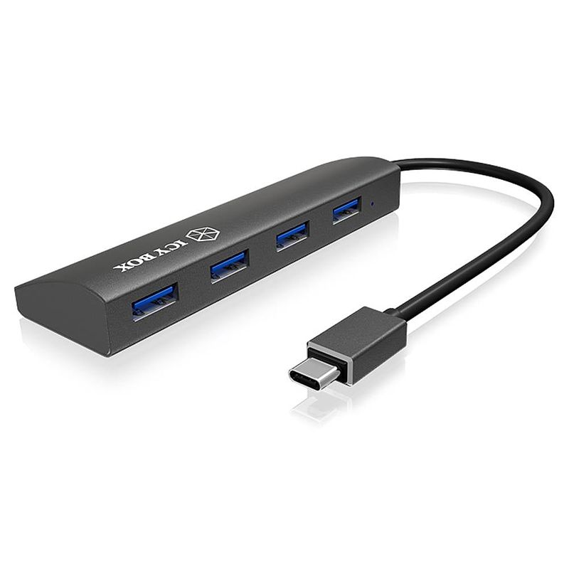 Foto van Icy box ib-ac6405-c usb-c® (usb 3.2 gen 2) multiport hub 4 poorten antraciet