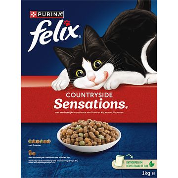 Foto van Felix® countryside sensations® kattenvoer met rund, met kip en met groenten 1000g bij jumbo