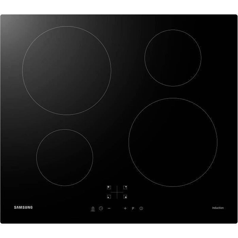 Foto van Samsung nz64m3nm1bb / ur inductiekookplaat - 4 zones - 7200 w - l59 x d57 cm - glascoating - zwart