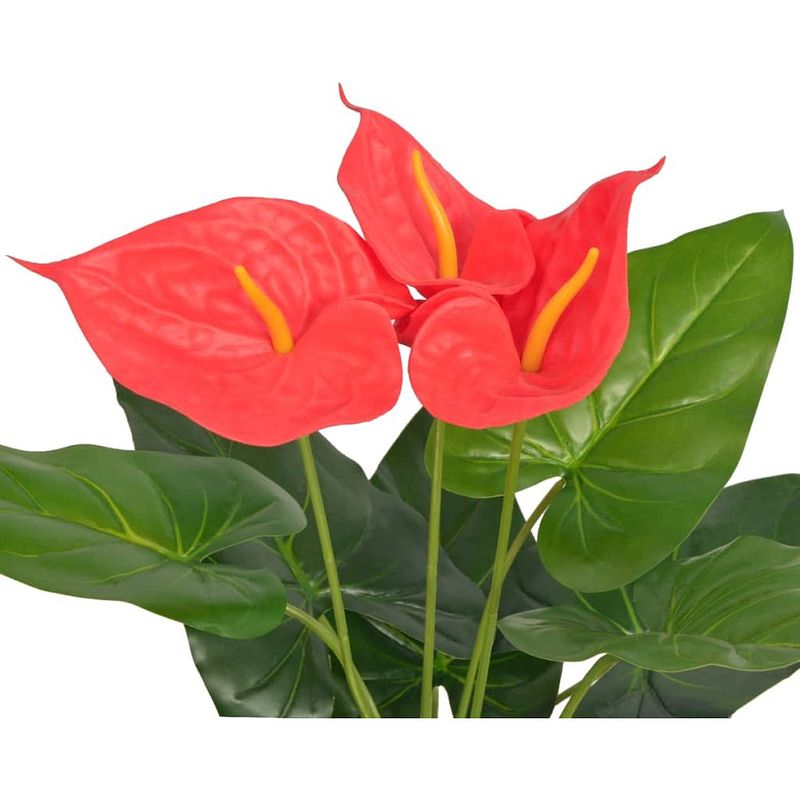 Foto van The living store kunst anthurium - decoratieve kunstplant 45 cm - realistische details - hoogwaardig materiaal