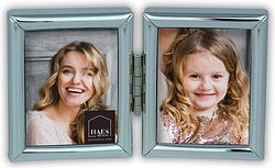 Foto van Haes deco - duo verzilverde fotolijst como voor 2 pasfoto's van 3,5x4,5 cm - dvp12104