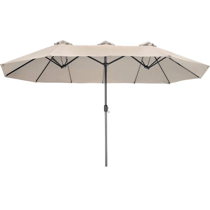 Foto van Tectake - dubbele parasol silia beige, terrasparasol, zonwering - 404253