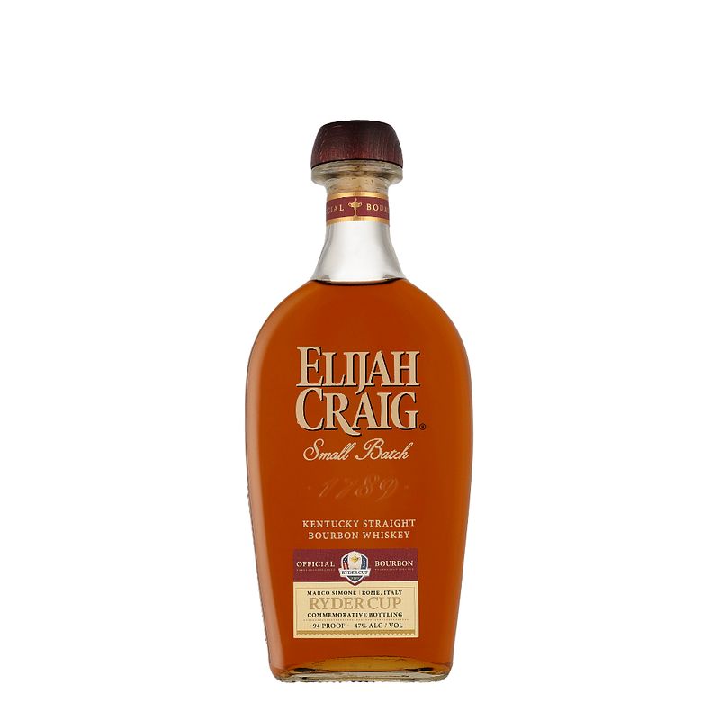 Foto van Elijah craig small batch ryder cup commemorative bottling 70cl whisky + giftbox