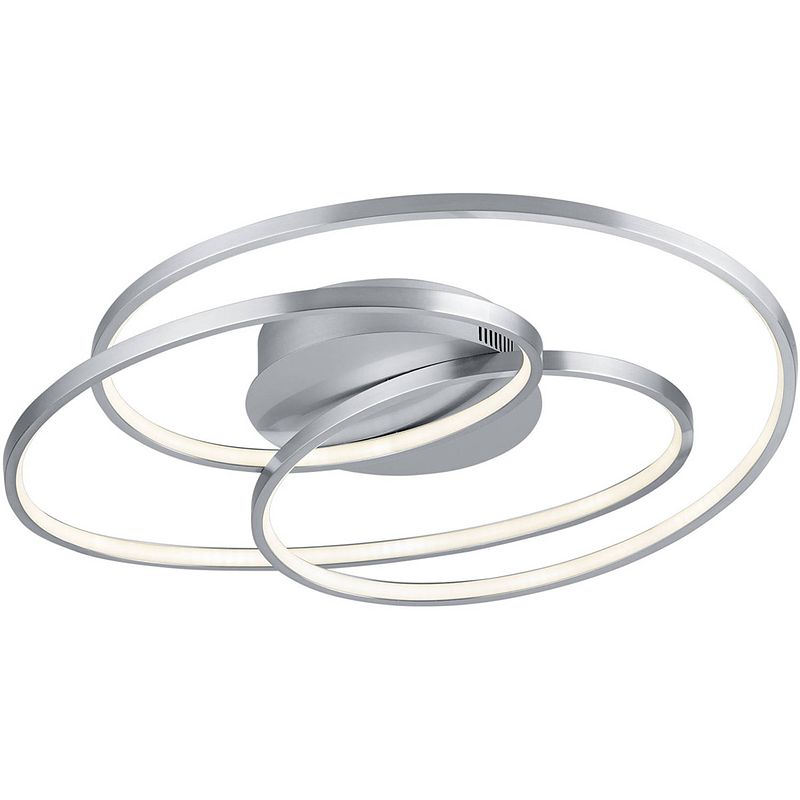 Foto van Led plafondlamp - trion gilo - 38w - warm wit 3000k - dimbaar - rond - mat nikkel - aluminium