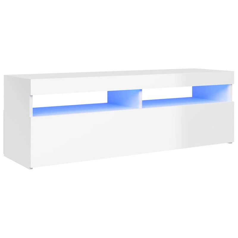 Foto van Vidaxl tv-meubel met led-verlichting 120x35x40 cm hoogglans wit