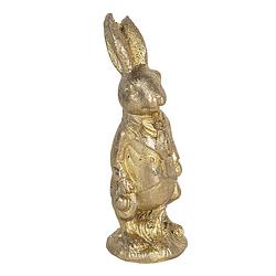 Foto van Clayre & eef decoratie beeld konijn 4*4*11 cm goudkleurig polyresin