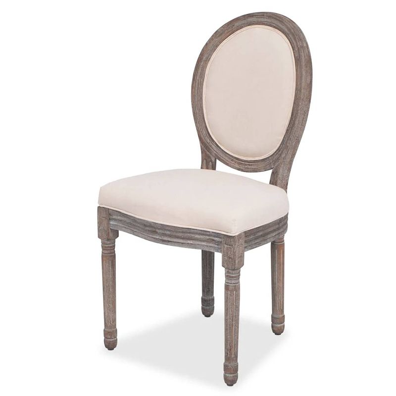 Foto van The living store linnen eetkamerstoelen - set van 6 - crème - 50 x 56 x 95.5 cm