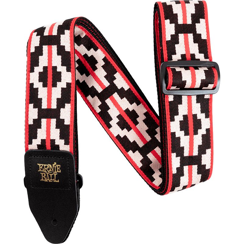 Foto van Ernie ball classic jacquard strap 5322 ristra red gitaarband