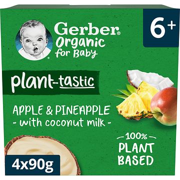 Foto van Gerber planttastic plantaardig toetje appel ananas 4x90gr bij jumbo