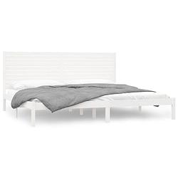 Foto van The living store bedframe massief grenenhout - 205.5 x 206 x 100 cm - wit