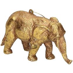 Foto van 1x kersthangers figuurtjes olifant goud 12 cm - kersthangers