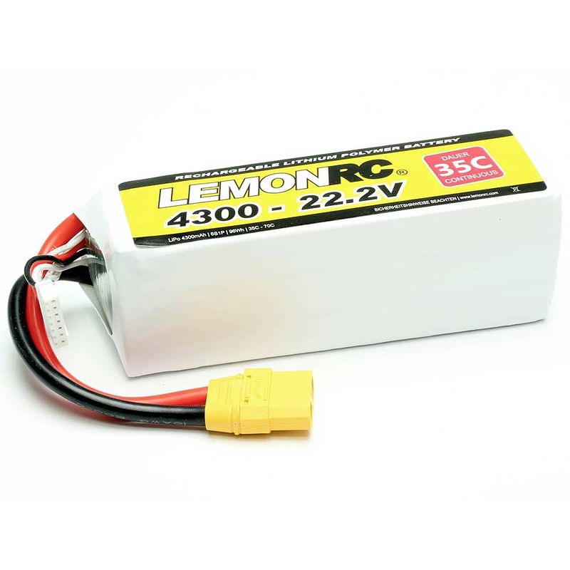 Foto van Lemonrc lipo accupack 22.2 v 4300 mah aantal cellen: 6 35 c softcase xt90