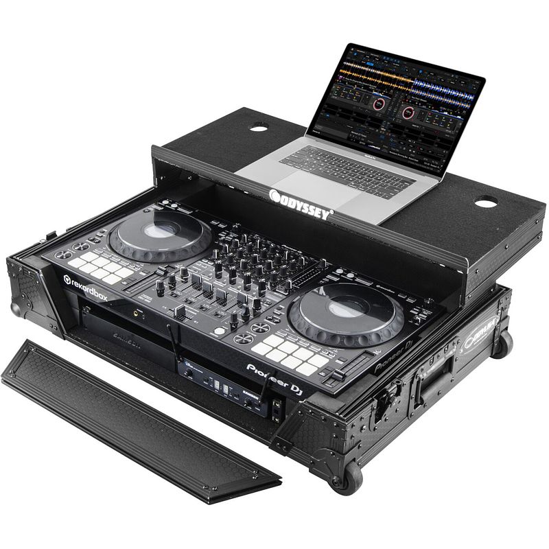 Foto van Odyssey ddj-1000 industrial board glide style 1u case met wieltjes