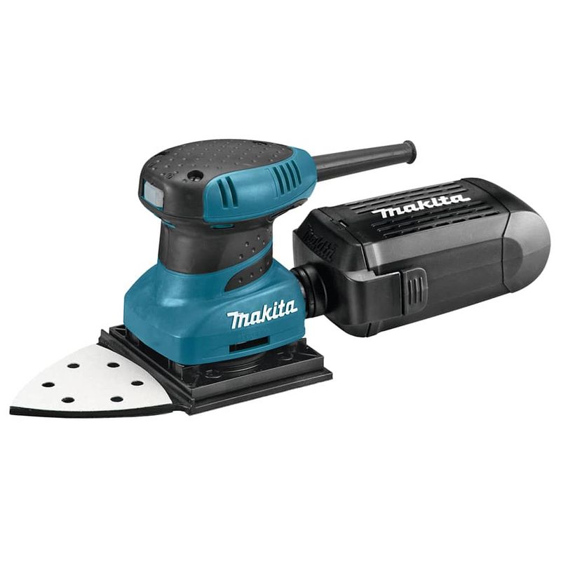 Foto van Makita vlakschuurmachine 200 w blauw en zwart