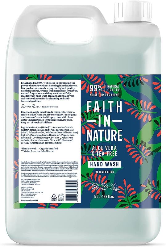 Foto van Faith in nature handzeep aloë vera & tea tree navulverpakking