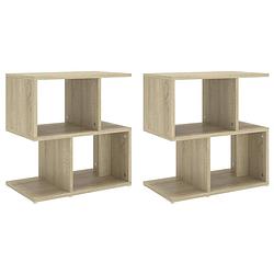 Foto van The living store nachtkastje - elegant - meubel - 50x30x51.5 cm - sonoma eiken