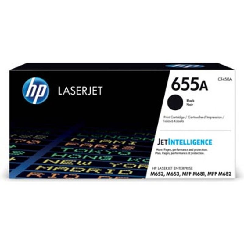 Foto van Hp toner 655a zwart, 12.500 pagina's - oem: cf450a