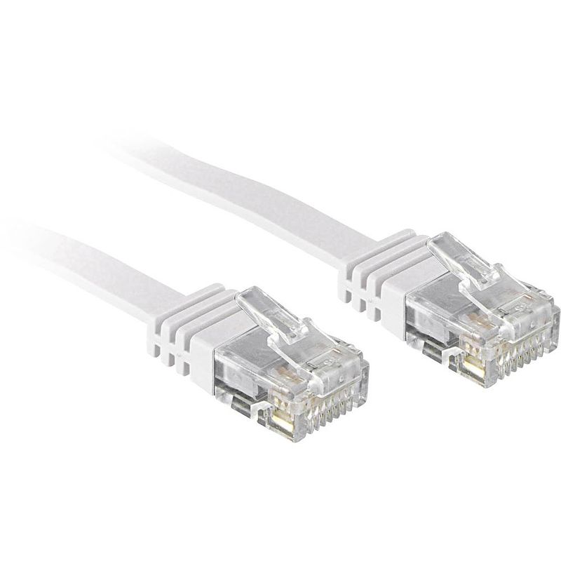 Foto van Lindy 47503 rj45 netwerkkabel, patchkabel cat 6 u/utp 3.00 m wit snagless 1 stuk(s)