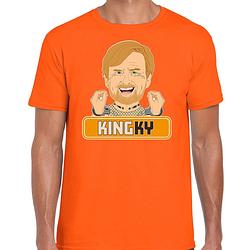 Foto van Oranje koningsdag t-shirt - kingky - voor heren s - feestshirts