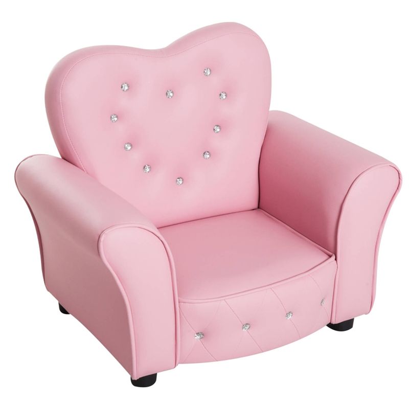 Foto van Kinderstoel - kinderzetel - kindersofa - kinderbankje - roze- l59 x b41,5 x h49 cm